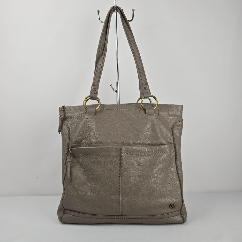 The Sak Taupe Pebbled Leather Tote Shoulder Bag