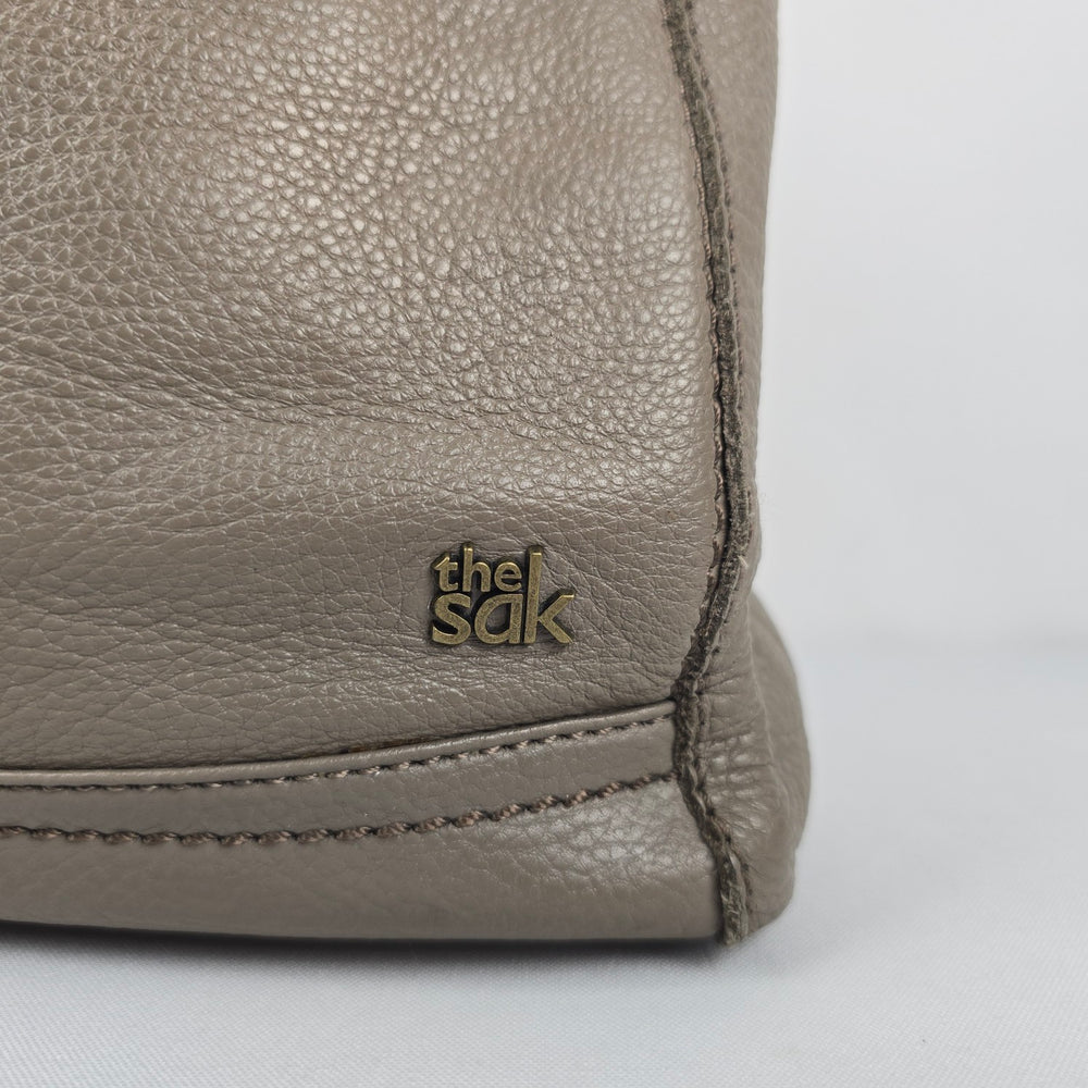 The Sak Taupe Pebbled Leather Tote Shoulder Bag