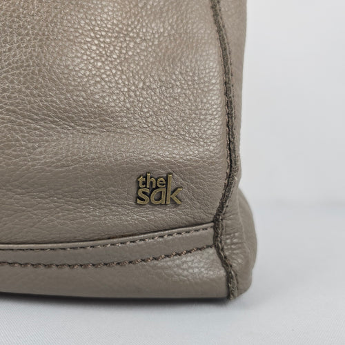 The Sak Taupe Pebbled Leather Tote Shoulder Bag