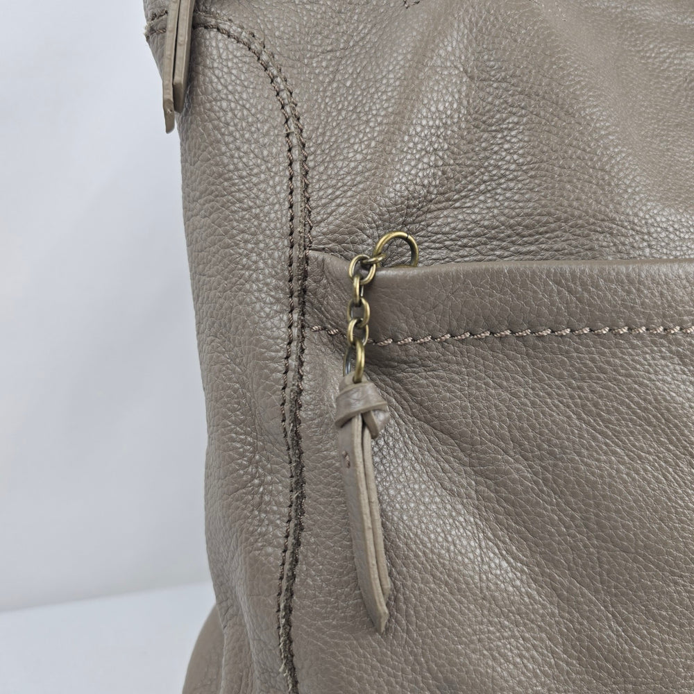 The Sak Taupe Pebbled Leather Tote Shoulder Bag