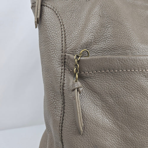 The Sak Taupe Pebbled Leather Tote Shoulder Bag