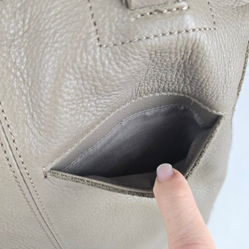The Sak Taupe Pebbled Leather Tote Shoulder Bag