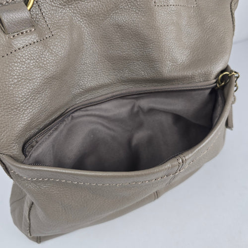 The Sak Taupe Pebbled Leather Tote Shoulder Bag