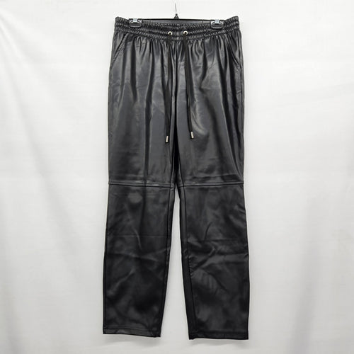 Laundry by Shelli Segal Black Faux Leather Drawstring Pants – Size M