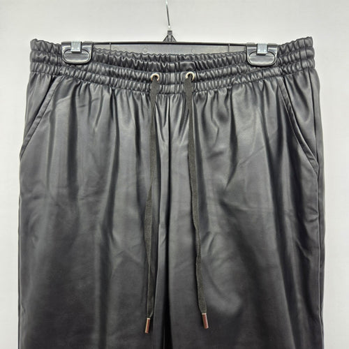 Laundry by Shelli Segal Black Faux Leather Drawstring Pants – Size M