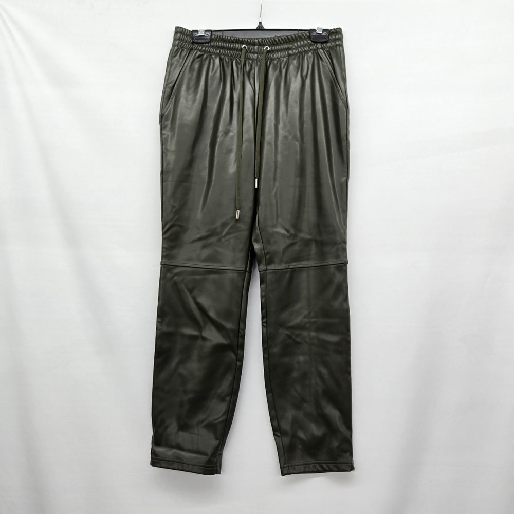 Laundry by Shelli Segal Olive Faux Leather Drawstring Pants - Size S