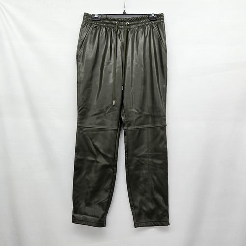 Laundry by Shelli Segal Olive Faux Leather Drawstring Pants - Size S
