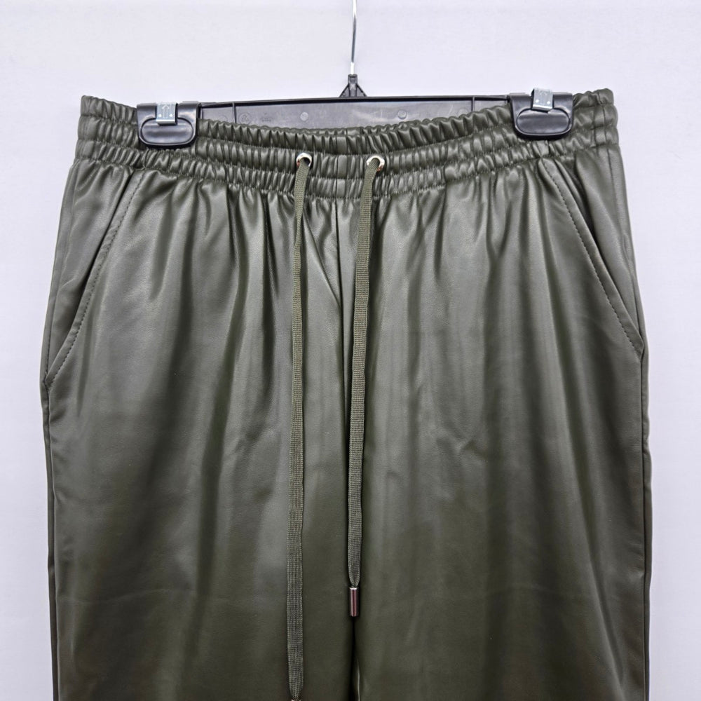 Laundry by Shelli Segal Olive Faux Leather Drawstring Pants - Size S