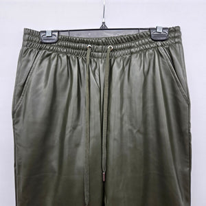 Laundry by Shelli Segal Olive Faux Leather Drawstring Pants - Size S