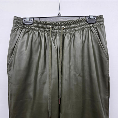 Laundry by Shelli Segal Olive Faux Leather Drawstring Pants - Size S