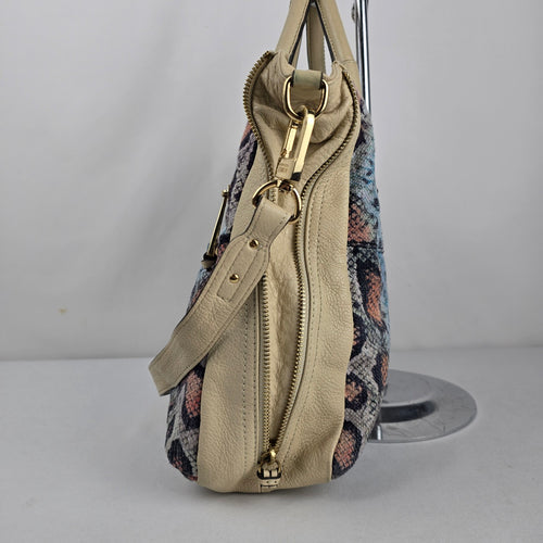 Aimee Kestenberg Multicolor Snake Print Satchel Handbag with Shoulder Strap