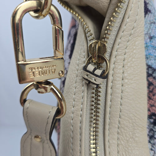 Aimee Kestenberg Multicolor Snake Print Satchel Handbag with Shoulder Strap