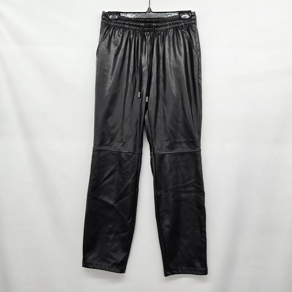 Laundry by Shelli Segal Black Faux Leather Drawstring Pants – Size S