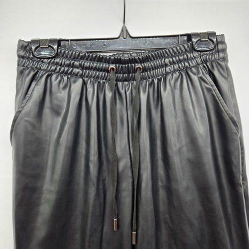 Laundry by Shelli Segal Black Faux Leather Drawstring Pants – Size S