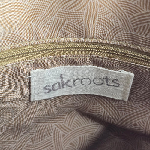 Sakroots Multicolor Elephant Print Crossbody Bag with Brown Strap
