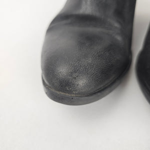MJUS Black Leather Ankle Boots Side Zip Buckle – Size 7.5