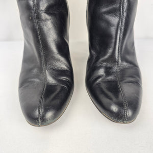 Bellofatto Made in Italy Black Leather Ankle Boots - Size 7.5