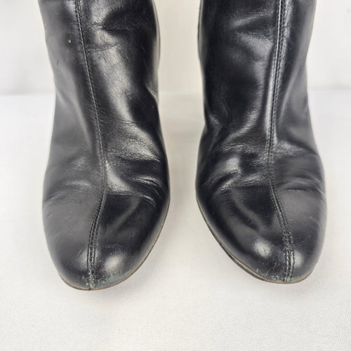 Bellofatto Made in Italy Black Leather Ankle Boots - Size 7.5