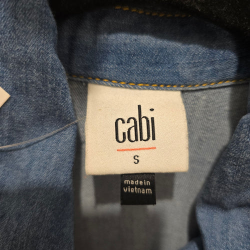 Cabi Blue Denim Button-Front Short Sleeve Shirt Dress – Size S