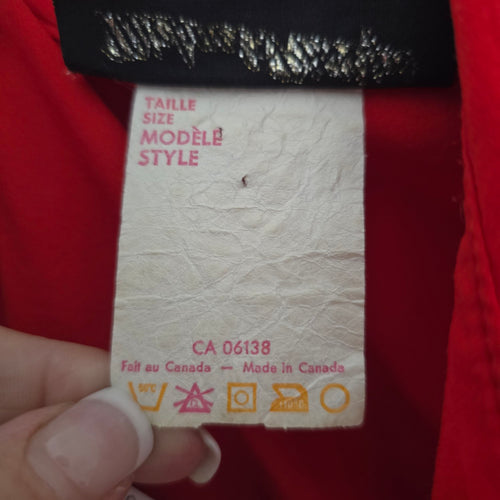 Vintage Michael Phillips Vintage Red Utility Jumpsuit Gold Button Belted - Size S/M