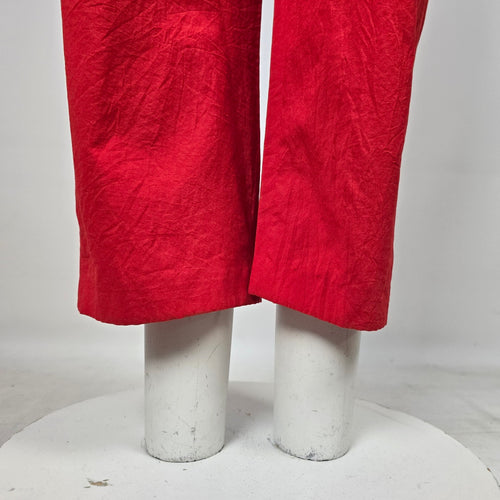 Vintage Michael Phillips Vintage Red Utility Jumpsuit Gold Button Belted - Size S/M