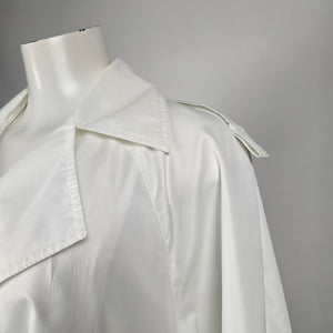 Vintage SportEase Fashions White Double-Breasted Belted Trench Coat – Size 8
