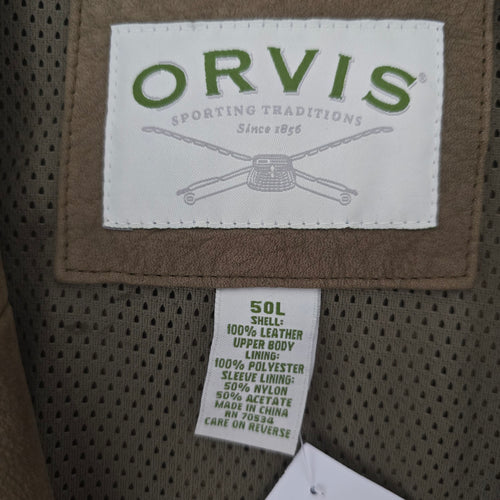 Orvis Oversize Brown Genuine Leather Blazer Jacket – Size L/XL