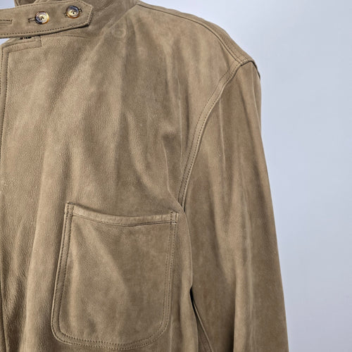 Orvis Oversize Brown Genuine Leather Blazer Jacket – Size L/XL