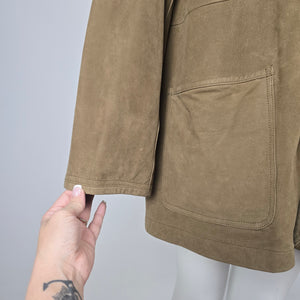 Orvis Oversize Brown Genuine Leather Blazer Jacket – Size L/XL