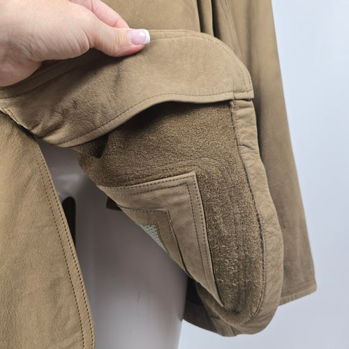 Orvis Oversize Brown Genuine Leather Blazer Jacket – Size L/XL