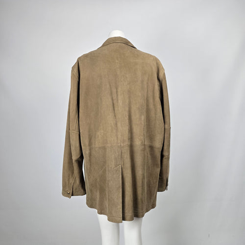 Orvis Oversize Brown Genuine Leather Blazer Jacket – Size L/XL