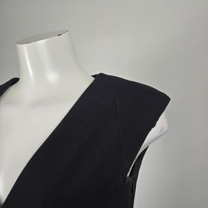 Zara Basic Black V-Neck Cap Sleeve Sheath Mini Dress - Size XS