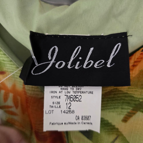 Vintage Jolibel Tropical Floral Flutter-Sleeve Wrap Dress – Size 12
