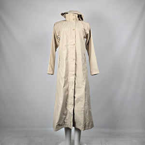 L.L.Bean Women’s Beige Hooded Long Raincoat Trench Jacket - Size XS