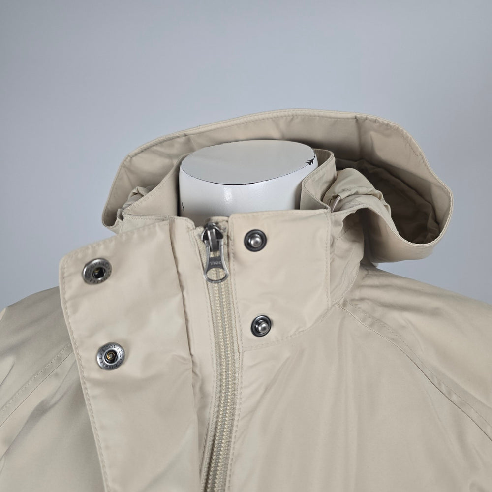 L.L.Bean Women’s Beige Hooded Long Raincoat Trench Jacket - Size XS
