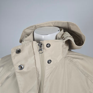 L.L.Bean Women’s Beige Hooded Long Raincoat Trench Jacket - Size XS