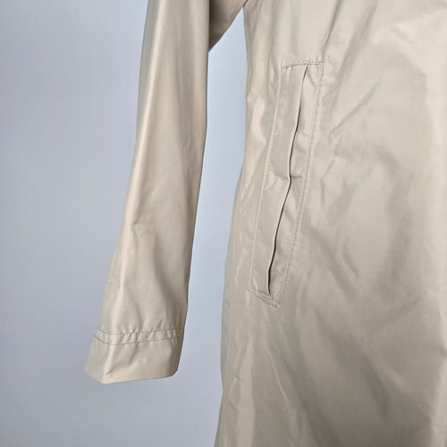 L.L.Bean Women’s Beige Hooded Long Raincoat Trench Jacket - Size XS