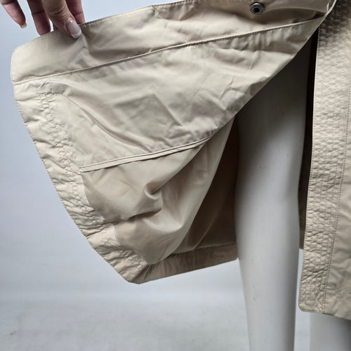 L.L.Bean Women’s Beige Hooded Long Raincoat Trench Jacket - Size XS