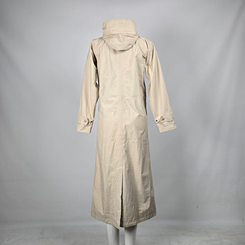 L.L.Bean Women’s Beige Hooded Long Raincoat Trench Jacket - Size XS