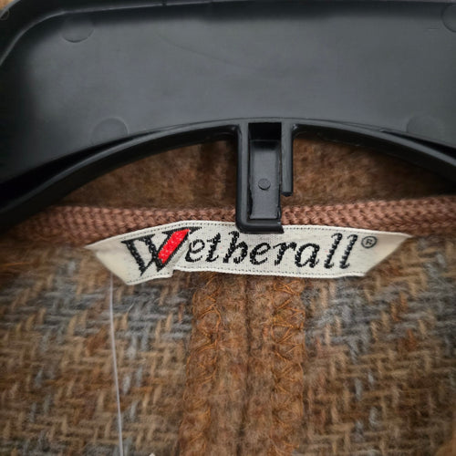 Vintage Wetherall England Brown & Plaid Reversible Wool Coat - Size M