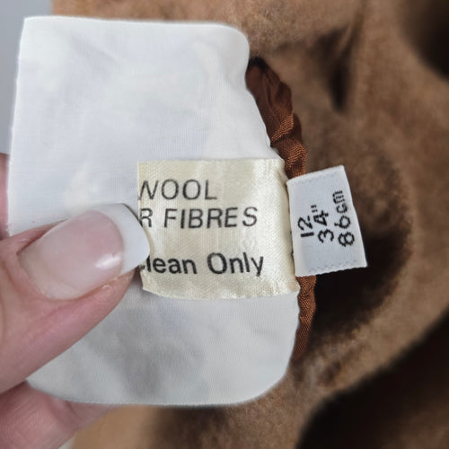 Vintage Wetherall England Brown & Plaid Reversible Wool Coat - Size M