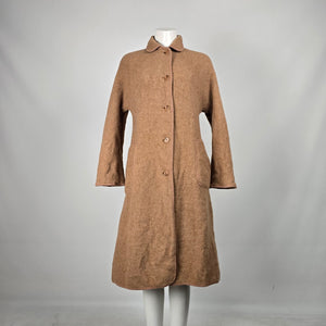 Vintage Wetherall England Brown & Plaid Reversible Wool Coat - Size M