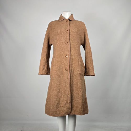 Vintage Wetherall England Brown & Plaid Reversible Wool Coat - Size M