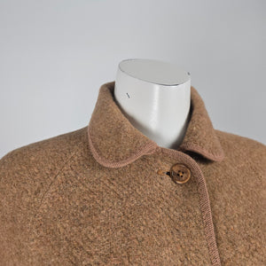 Vintage Wetherall England Brown & Plaid Reversible Wool Coat - Size M