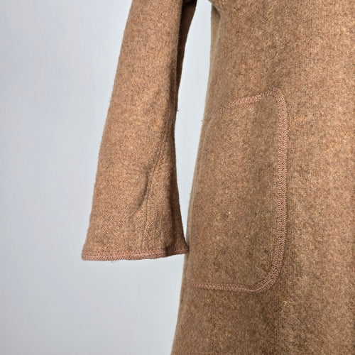 Vintage Wetherall England Brown & Plaid Reversible Wool Coat - Size M
