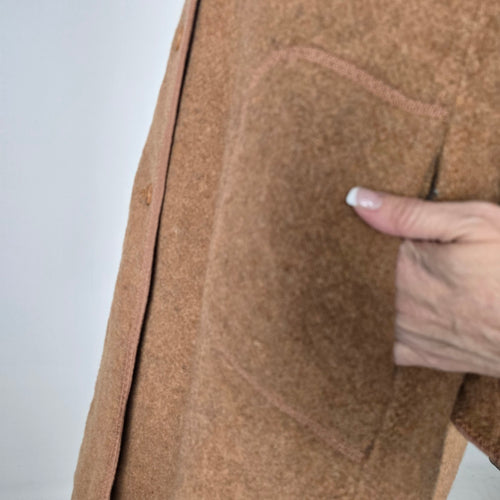 Vintage Wetherall England Brown & Plaid Reversible Wool Coat - Size M