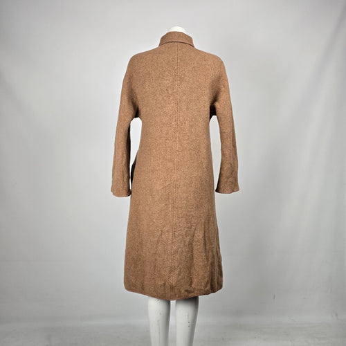 Vintage Wetherall England Brown & Plaid Reversible Wool Coat - Size M