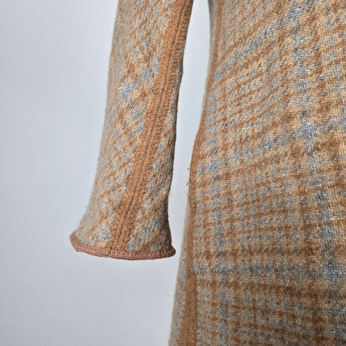Vintage Wetherall England Brown & Plaid Reversible Wool Coat - Size M