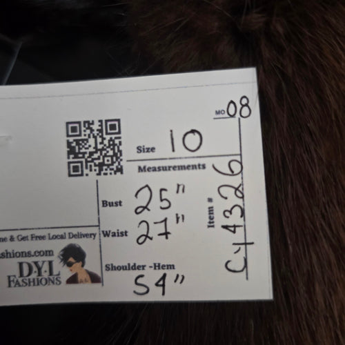 Vintage Mink Full-Length Furs by Sam Dark Brown Fur Coat - Size 10
