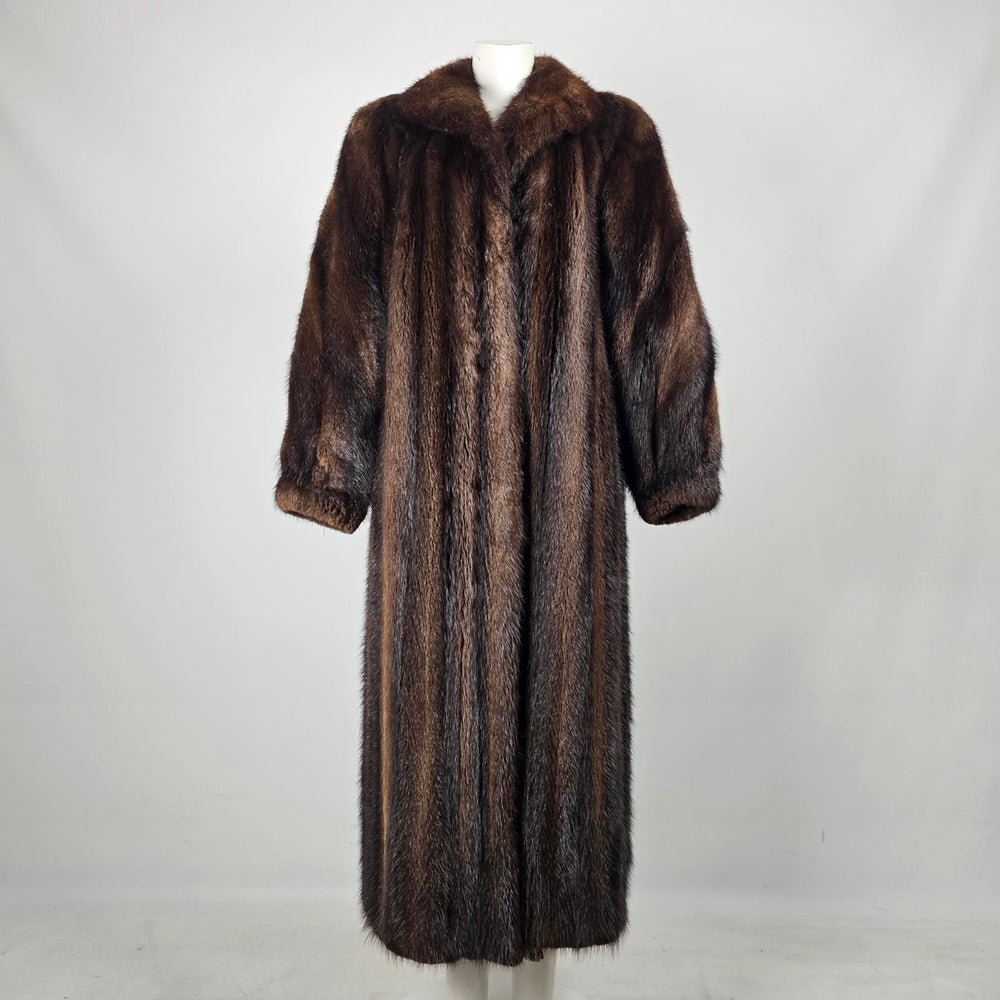 Vintage Mink Full-Length Furs by Sam Dark Brown Fur Coat - Size 10